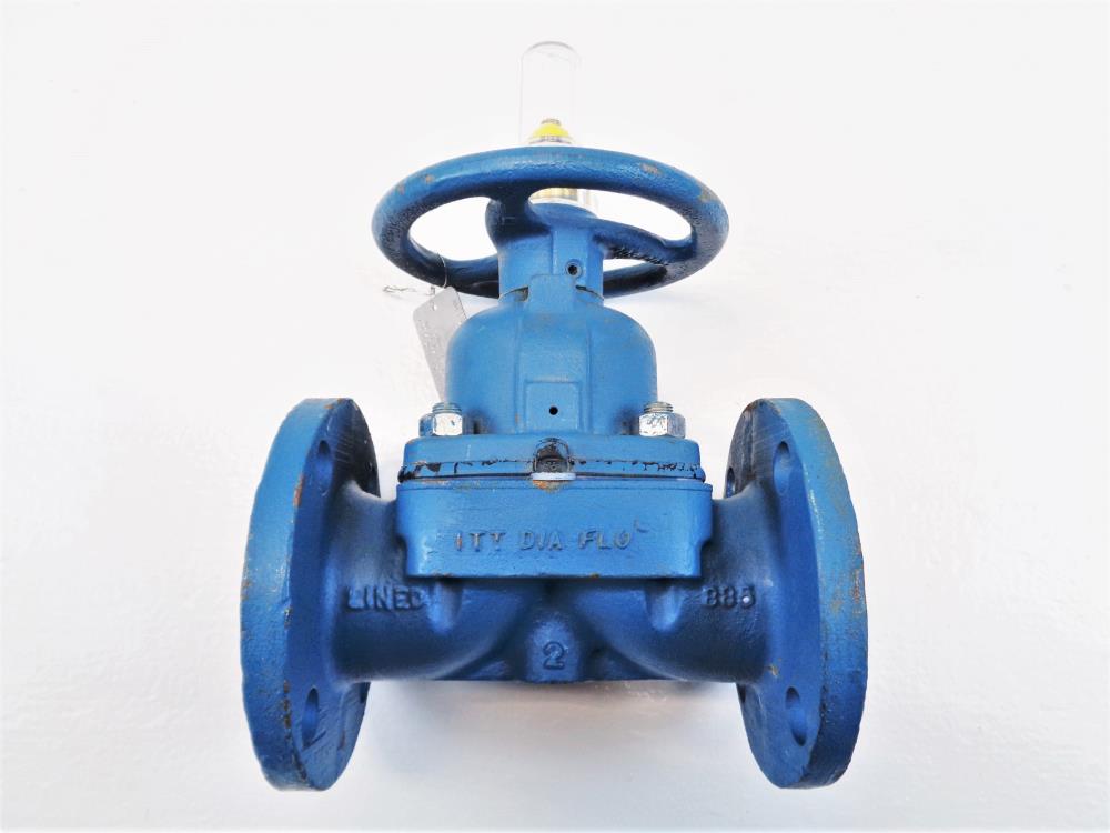 ITT Dia-Flo 2" 150# ETFE Lined Cast Iron Diaphragm Valve 2-2529-TM-903